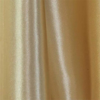 satén polivinílico de la tela 87gsm de la gasa del oro 50dx75d para las blusas y los vestidos