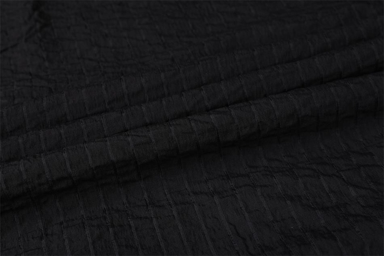 Tela 75Dx75D negro de la gasa del poliéster del estilo 90gsm de la raya