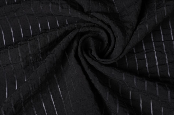 Tela 75Dx75D negro de la gasa del poliéster del estilo 90gsm de la raya